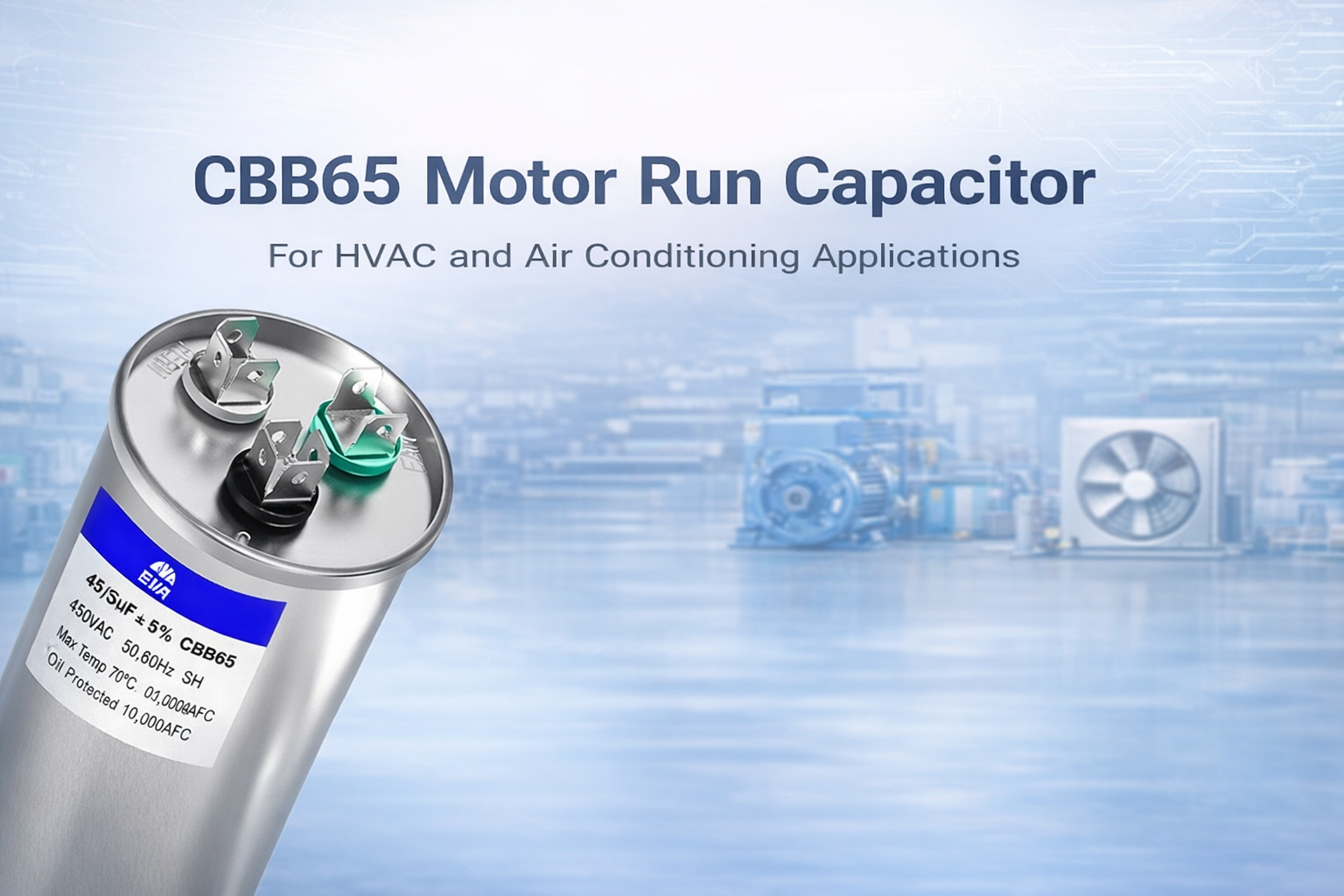 High Quality CBB65 Capacitor for Air Conditioning and Motor Applications | Durable & Reliable