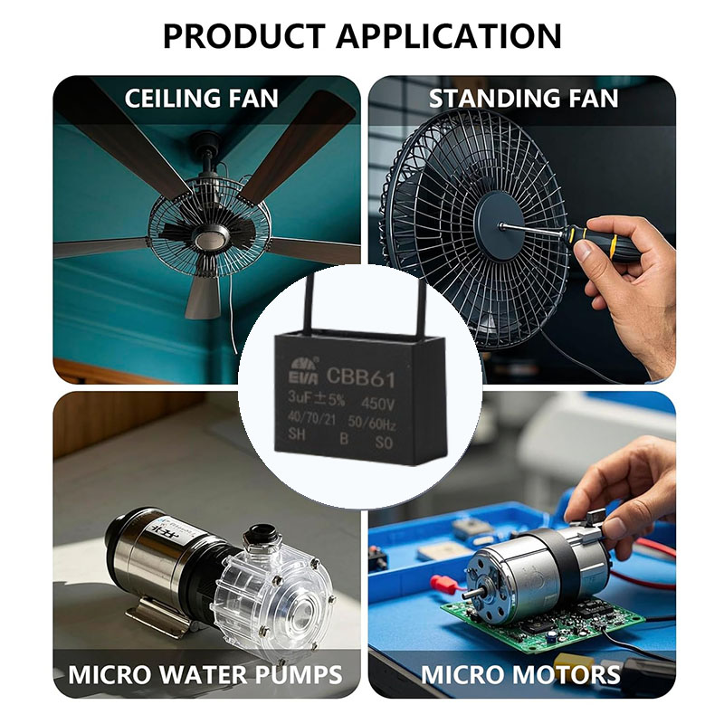Application of CBB61 capacitor in single-phase AC motor circuit for stable fan operation