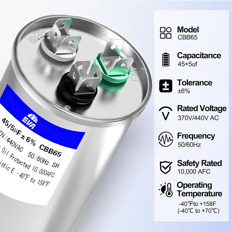 CBB65 industrial motor capacitor for high-power fans and pumps, 35uF 450VAC
